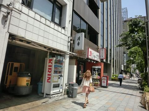 歩道は広々としています