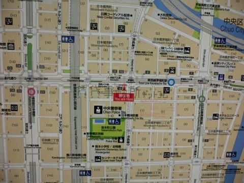 茅場町駅12番出入り口前の案内図