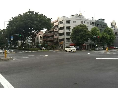 早稲田鶴巻町東信号。　早大学通りと外苑東通りが交わる交差点です
