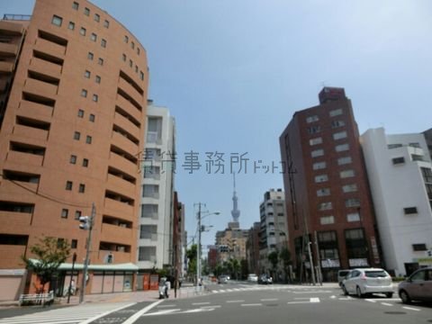 言問通り　西浅草三丁目交差点付近
隅田川方面

