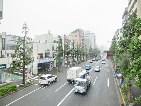 高円寺歩道橋からの景観 (高円寺陸橋下交差点方面)