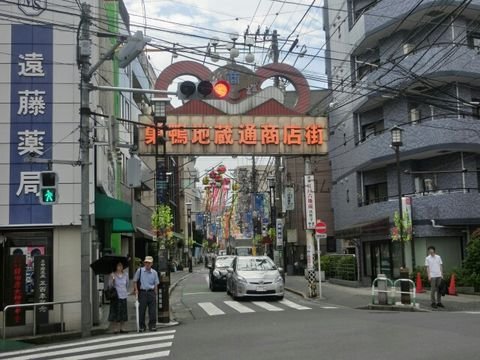 巣鴨地蔵通り商店街
庚申塚駅前交差点からとげぬき地蔵入口交差点まで伸びる繁華街です。
