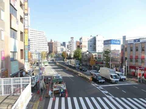 王子駅前歩道橋からの景観 (溝田橋方面)