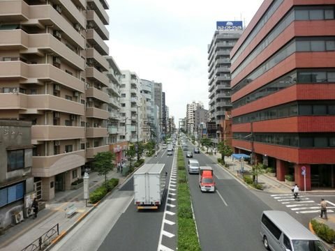 川越街道、歩道橋上から撮影しています