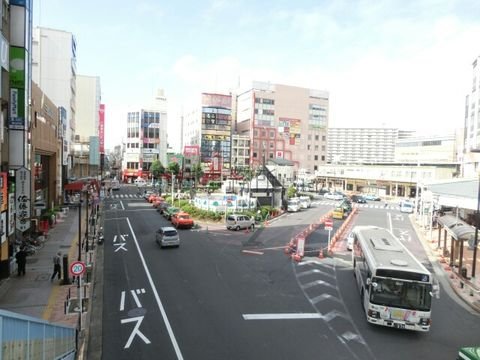 新小岩駅前歩道橋からの景観 (新小岩駅方面)