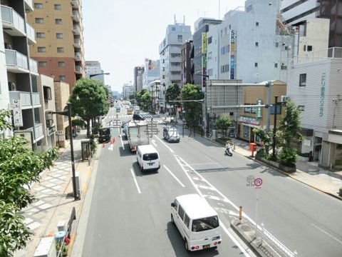 小岩駅北口歩道橋からの景観 (柴又新道口交差点方面)