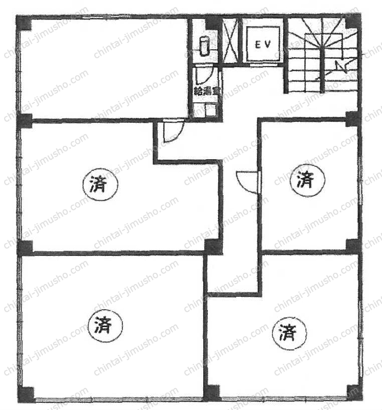 池与ビルの間取図