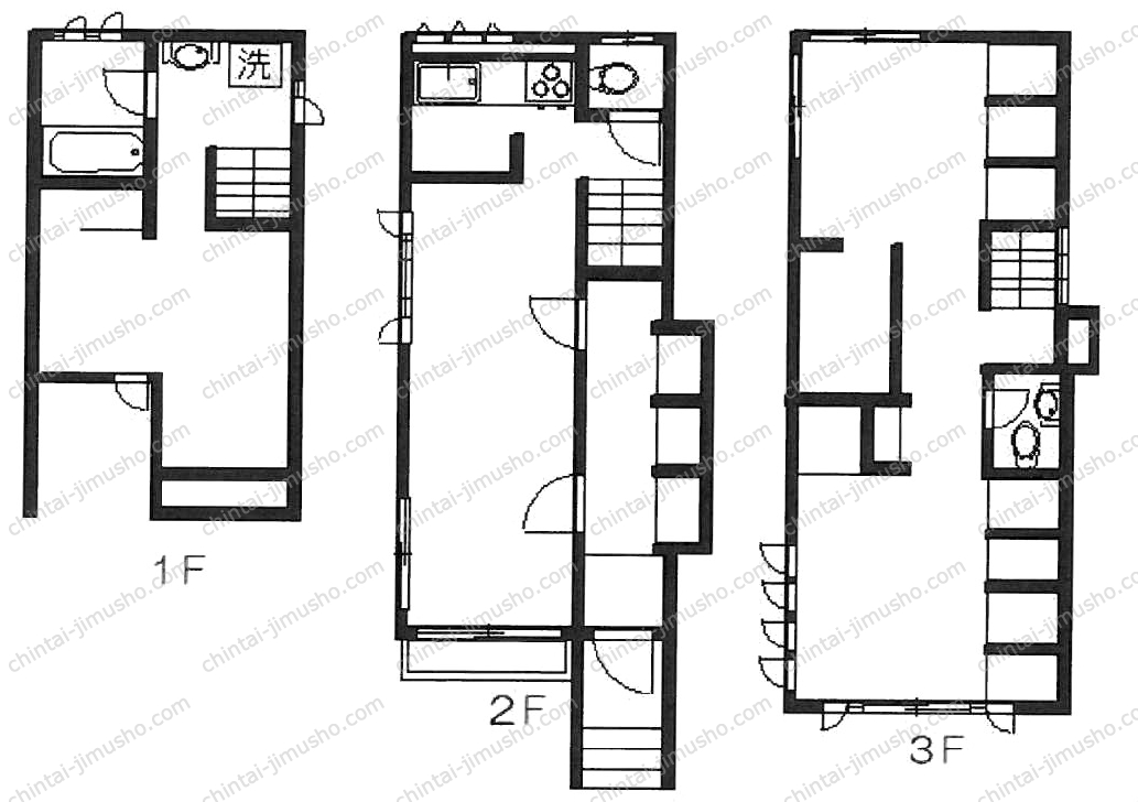 神宮前三丁目一戸建事務所の間取図