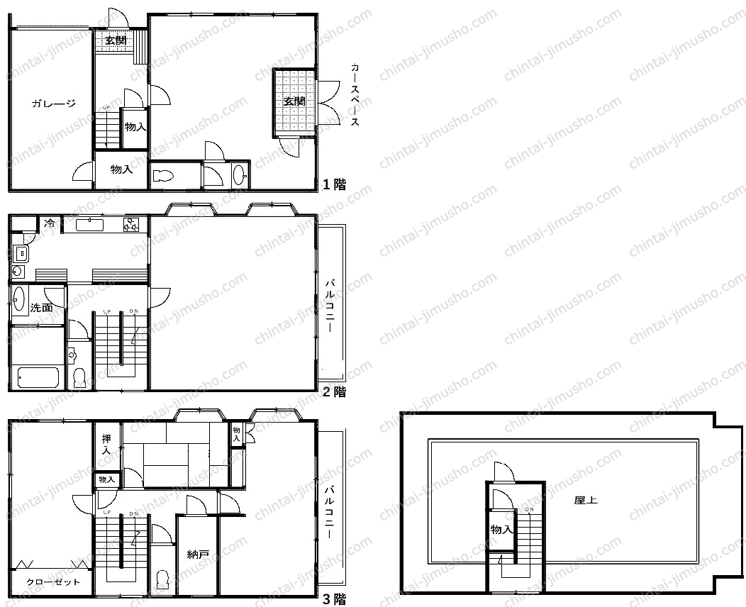 （仮称）砂川町8丁目貸店舗事務所の間取図