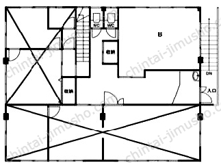 秋山店舗の間取図