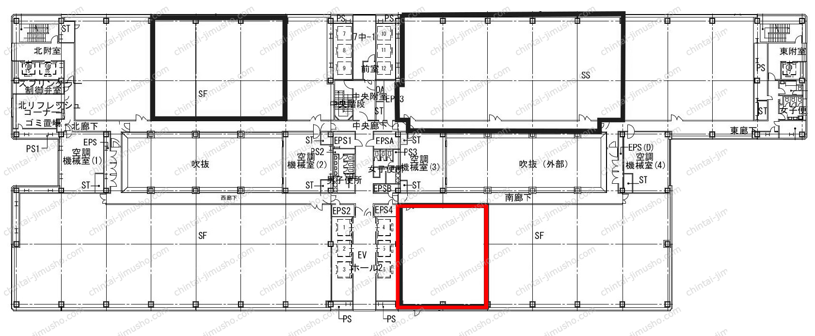 タイム24ビルの間取図