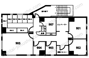 天翔オフィス後楽園の間取図