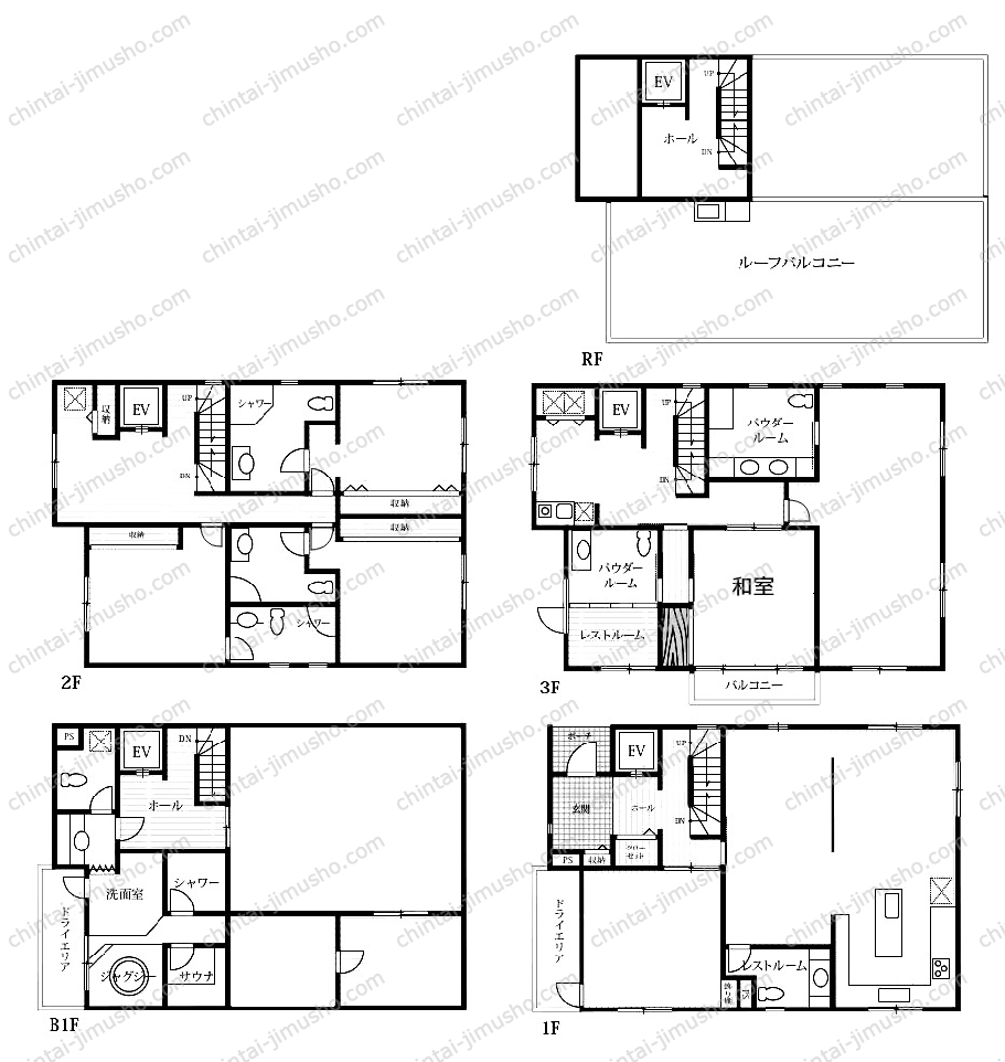 白金台三丁目賃貸戸建の間取図