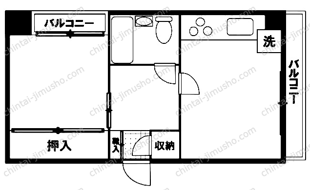 脇ビルの間取図