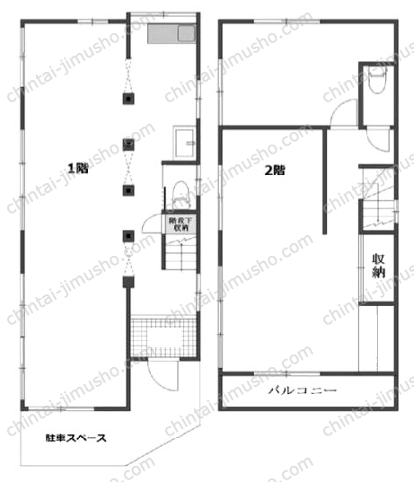 鵜の木2丁目戸建事務所　A棟の間取図