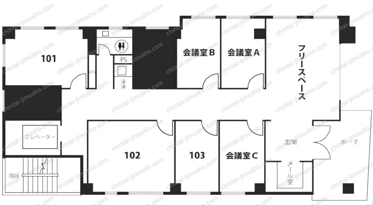 天翔オフィス赤坂の間取図