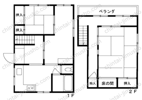 中尾古貸家の間取図