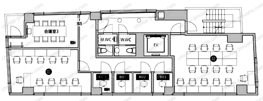 RIPL9／THE HUB 田町三田の間取図