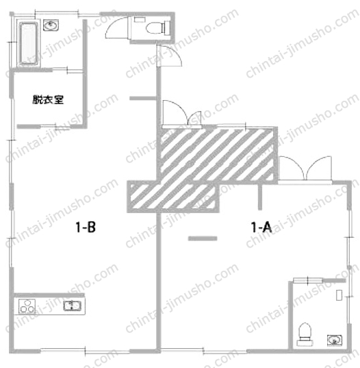 （仮称）分梅町1丁目貸店舗事務所の間取図