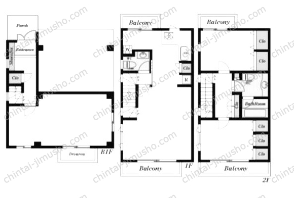 白銀町テラスハウスの間取図