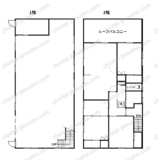 宇喜田町1358貸店舗戸建の間取図