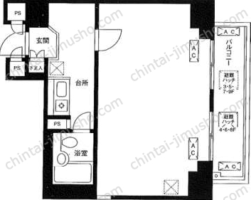 藤和半蔵門コープ4階の間取図