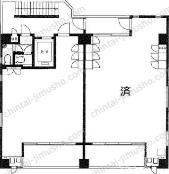 道玄坂TRビル6階の間取図