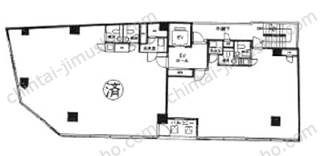 新宿KMビル4階の間取図