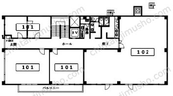 市谷左内坂ビル1Fの間取図