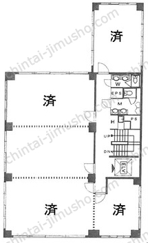 喜助内神田ビル7階の間取図