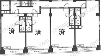 東都ビル2階の間取図