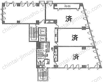 いちご東五反田ビル／プレミアムオフィス五反田9階の間取図