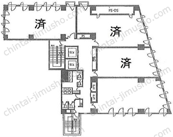 いちご東五反田ビル／プレミアムオフィス五反田9階の間取図
