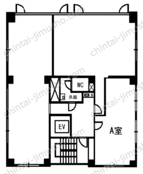日本工築1号館ビル4Fの間取図