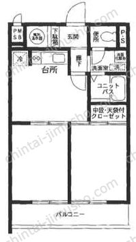 日本橋箱崎ハイツ12階の間取図