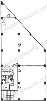 第二美須ビル6階の間取図