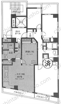 目白ITビル3階の間取図