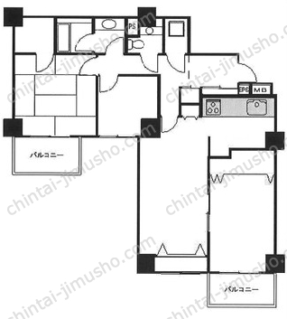 明石町ツインクロスの間取図