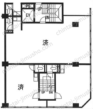 山房ビル2階の間取図