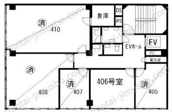 M・Oビル4階の間取図