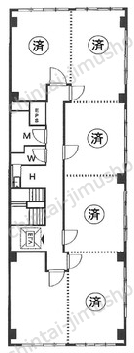喜助新千代田ビル8階の間取図