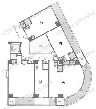 新宿ダイカンプラザ ビズネス清田ビル3階の間取図