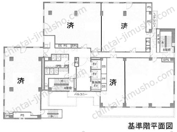 朝日生命府中ビル9階の間取図