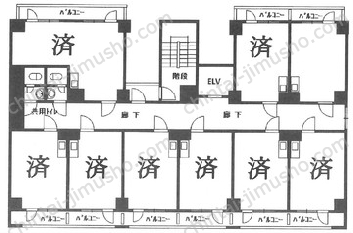新宿永谷ビル5階の間取図
