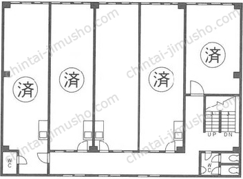 OKK日本橋ビル3階の間取図