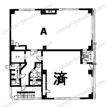 横浜塩業ビル2階の間取図