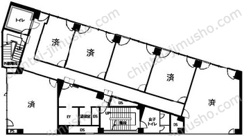 平岡ビル6階の間取図