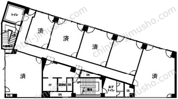 平岡ビル6階の間取図