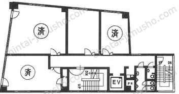 越一ビル3階の間取図