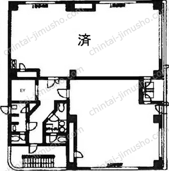 横浜塩業ビル3階の間取図